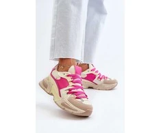 Pink Moterų madingi nėriniuoti sportiniai bateliai Smėlio spalvos-Rožinė Chillout!