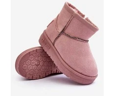 Pink Vaikiški sniego batai su kailiais su mažomis ausimis Rožinė Betty