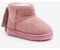 Pink Vaikiški vilnoniai sniego batai su kutais Rožinė Mikyla