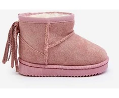 Pink Vaikiški vilnoniai sniego batai su kutais Rožinė Mikyla