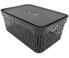 Grandininis pjūklas Plastikinė dėžutė su dangčiu, 30×20×13 cm JUODA