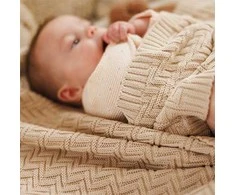 Baby Ono BabyOno pledas megztas medvilninis kreminis 1647/03