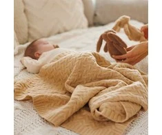Baby Ono BabyOno pledas merino vilnos tamsiai kreminis 1648/02