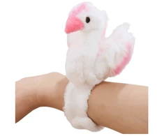Lean Toys Pliušinis gulbės žaislas su apyranke, baltas