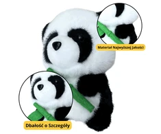 Lean Toys Pliušinis žaislas panda su bambuku 18 cm