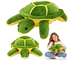 Pliušinis vėžlys, 33 cm, žalias su geltonomis detalėmis