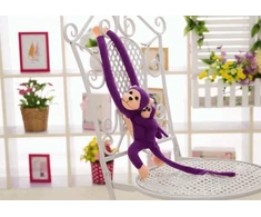 Lean Toys Pliušinė beždžionė su mažyliu, 90 cm
