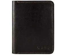 Plona odinė vyriška piniginė SOLIER SW10 SLIM DARK BROWN