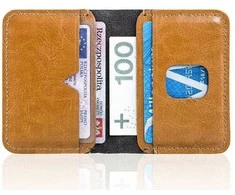 Plona odinė vyriška piniginė SOLIER SW11 SLIM LIGHT BROWN