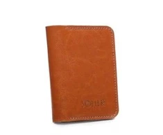 Plona vyriška odinė piniginė su monetų laikikliu SOLIER SLIM LIGHT BROWN