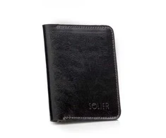 Plona vyriška odinė piniginė su monetų laikikliu SOLIER SLIM DARK BROWN