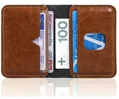 Plonos odinės vyriškos piniginės SOLIER SW11 SLIM BROWN