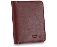 Plonos odinės vyriškos piniginės SOLIER SW10 SLIM BROWN