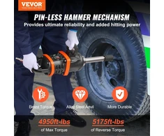 VEVOR 2,5 cm oro smūginis veržliaraktis su 20 cm prailgintu priekalu