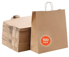 VEVOR Juodi kraftiniai popieriniai maišeliai su rankenomis 100 vnt