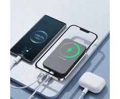 Power Bank 10000mAh 20W galios greitojo įkrovimo magnetinis Qi 15W belaidis įkroviklis iPhone , suderinamas su MagSafe , juodas (JR-W020 juodas)