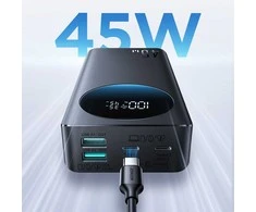 Išorinė baterija Joyroom JR-PBF02 Pro 20000 mAh 45 W su skaitmeniniu ekranu, 2x USB-A, 2x USB-C, juoda