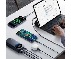 Išorinė baterija Joyroom JR-PBF02 Pro 20000 mAh 45 W su skaitmeniniu ekranu, 2x USB-A, 2x USB-C, juoda