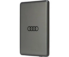 „Audi“ 15 W belaidė išorinė baterija, 5000 mAh, pilka, su dideliu logotipu, „MagSafe“ AU-MWPB5000-GT/D1-GY