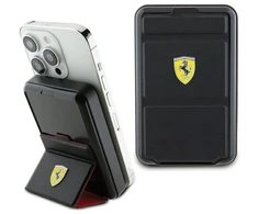 Ferrari Powerbank Wireless 15WFEPB10MSPLEK 10000 mAh with stand function juodos spalvos Metal Logo MagS
