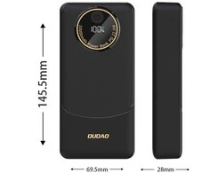 Dudao K12Pro išorinė baterija 22.5W PD 20000mAh USB-A, USB-C - Juodas