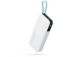 Cuktech CUKP200NGLLG 55W 20000mAh išorinė baterija su integruotu USB-C laidu - Baltas