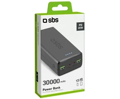 Powerbankas SBS TTBB30000PD20K 30000 mAh 2 x USB-C 2 x USB-A - juodas