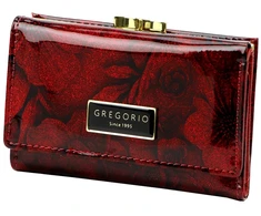 Poziomy portfel damski Gregorio FRL-117 w kwiaty su biglem