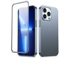 priekinis ir galinis dangtelis iPhone 13 Pro + grūdinto stiklo ekrano apsauga, pilka (JR-BP935 trankus)
