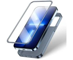 priekinis ir galinis dangtelis iPhone 13 Pro Max + grūdinto stiklo ekrano apsauga, pilka (JR-BP928 trankus)