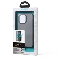 priekinis ir galinis dangtelis iPhone 13 Pro Max + grūdinto stiklo ekrano apsauga, pilka (JR-BP928 trankus)