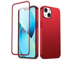 priekinis ir galinis dangtelis iPhone 13 + grūdinto stiklo ekrano apsauga raudona (JR-BP927 red)