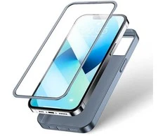 priekinis ir galinis dangtelis iPhone 13 + grūdinto stiklo ekrano apsauga, pilka (JR-BP927 trankus)