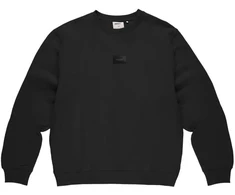 Prosto džemperis su žakardo etikete „Crewneck“ KL261MSWE1021, juodas, L dydis