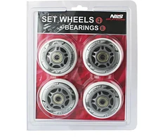 PU 70x24 82A Baltas (4 vnt.) + ABEC-7 (8 vnt.) NILS EXTREME RINKINYS