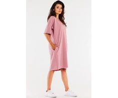 Pudros rožinė oversize suknelė Infinite You