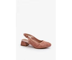 Pudros spalvos aukštakulnės basutės su išpjovomis Step in style
