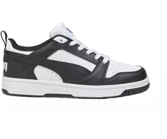 Puma Rebound V6 Lo Mid vaikiški batai balti ir juodi 393833 01