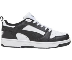 Puma Rebound V6 Lo Mid vaikiški batai balti ir juodi 393833 01