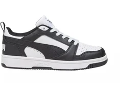 Puma Rebound V6 Lo Mid vaikiški batai balti ir juodi 393833 01