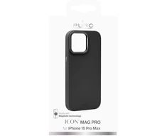 Puro Icon Mag Pro MagSafe silikoninis dėklas iPhone 15 Pro Max - juodas
