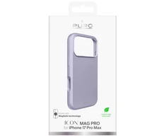 Puro Icon Mag Pro skysto silikono dėklas, skirtas iPhone 17 Pro Max, suderinamas su MagSafe, su kameros apsauga ir aliuminio mygtukais – Rožinis