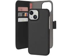 Dėklas Puro Wallet“ nuosekli MagSafe 2in1 PU“ odinės dėtuvės su atvartais ir pinigine iPhone 15“ - juoda