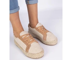 Raištinės moteriškos smėlio espadrilės Malsi