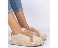 Raištinės moteriškos smėlio espadrilės Malsi