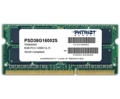 Ausinės Patriot Memory Signature PSD38G16002S (DDR3 SO-DIMM; 1 x 8GB; 1600MHz; CL11)