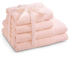 Rankšluostis Rankšluosčių rinkinys 2 vnt. 70x140 ir 2 vnt. 50x100 šviesiai rožinės spalvos