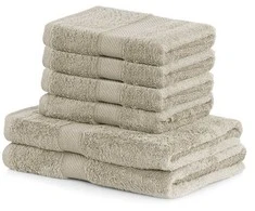 Rankšluostis Rankšluosčių rinkinys iš bambuko pluošto 2 vnt. 70x140 ir 4 vnt. 50x100 smėlio spalvos