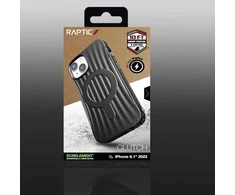 Raptic X-Doria Clutch dėklas iPhone 14 su MagSafe galiniu dangteliu, juodas
