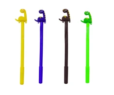 Lean Toys Dinozaurų rašiklis su keičiamu užpildymu ir juodu dangteliu